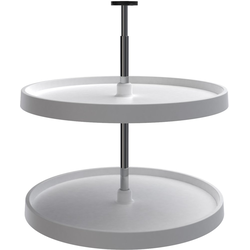 24 Inch Diameter Value Line 2-Shelf Full Circle Lazy Susan Set, White