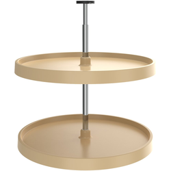 24 Inch Diameter Value Line 2-Shelf Full Circle Lazy Susan Set, Almond
