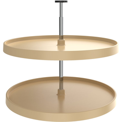 28 Inch Diameter Value Line 2-Shelf Full Circle Lazy Susan Set, Almond