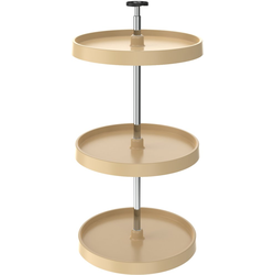 18 Inch Diameter, 31-38 Inch Pole Value Line 3-Shelf Full Circle Lazy Susan Set, Almond