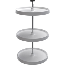 20 Inch Diameter, 31-38 Inch Pole Value Line 3-Shelf Full Circle Lazy Susan Set, White