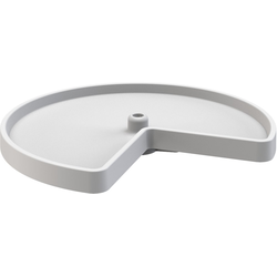 24 Inch Diameter Kidney Shape Value Line Single Shelf Corner Lazy Susan Only (Bottom Mount Post Sold Separately), White