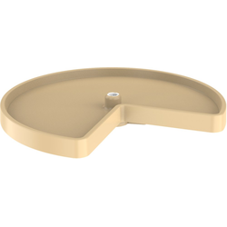 24 Inch Diameter Kidney Shape Value Line Single Shelf Corner Lazy Susan Only (Bottom Mount Post Sold Separately), Almond