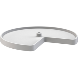 28 Inch Diameter Kidney Shape Value Line Single Shelf Corner Lazy Susan Only (Bottom Mount Post Sold Separately), White