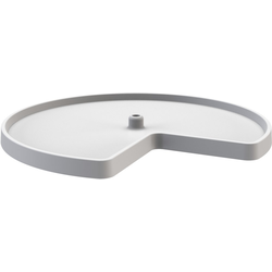 32" Diameter Kidney Shape Value Line Single Shelf Corner Lazy Susan Only (Bottom Mount Post Sold Separately), White