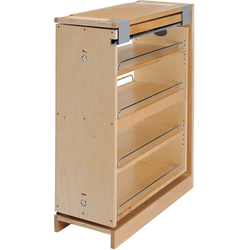 9 Inch Width Wood Kitchen Base Cabinet Filler Pull-Out with Blumotion Soft-Close Slides, Natural, Min. Cabinet Opening: 9-1/8" W x 23-1/4" D x 30-1/8" H
