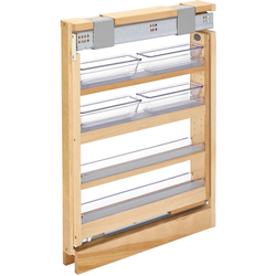 23% OFF 3 Inch Width Wood Base Cabinet Vanity Filler Pull-Out Organizer with Clear Polycarbonate Bins and Soft-Close Slides, for 30 Inch Height, Natural, Min. Cabinet Opening: 3-1/8" W x 19-1/4" D x 26-18" H