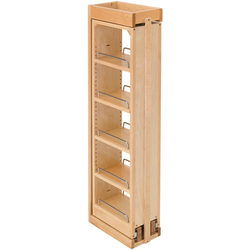 22% OFF 6 Inch Width Wood Kitchen Wall Cabinet Filler Pull-Out Organizer, for 39 Inch Height, Natural, Min. Cabinet Opening: 6-1/8" W x 11-3/8" D x 39-1/8" H