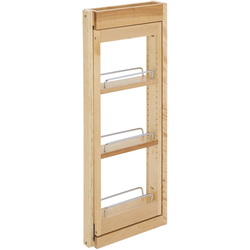 22% OFF 3 Inch Width Kitchen Wall Cabinet Filler Pull-Out Organizer with Adjustable Shelves and Soft Close Slides, Natural, Min. Cabinet Opening: 3" W x 11-1/8" D x 30" H