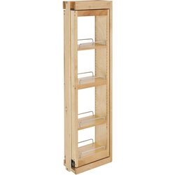 22% OFF 6 Inch Width Wood Kitchen Wall Cabinet Filler Pull-Out Organizer with Soft-Close Slides, for 42 Inch Height, Natural, Min. Cabinet Opening: 6" W x 11-1/8" D x 42" H