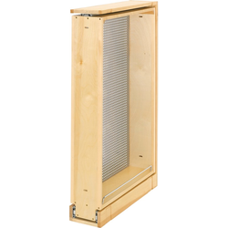39 Inch Tall Wood Kitchen Cabinet Filler Pull-Out Organizer with Stainless Steel Panel (Right Handed), Natural, Min. Cabinet Opening: 6-1/8" W x 23-1/4" D x 38-5/8" H