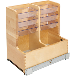 22% OFF 11-5/8 Inch Width L-Shape Reversible Under Sink Pull-Out Organizer for 30 Inch Vanity Sink Base Cabinets, Natural, Min. Cabinet Opening: 12-1/8"W x 19-1/2"D x 19-1/2"H