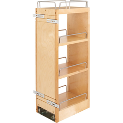 8 Inch Width Kitchen Upper Cabinet Pull-Out Organizer with Soft Close Slides, Natural, Min. Cabinet Opening: 8" W x 10-3/4" D x 10-3/4" H