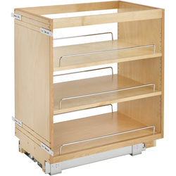 14 Inch Width Kitchen Base Cabinet Pull-Out Organizer with Adjustable Shelves, Natural, Min. Cabinet Opening: 14-1/2" W x 22-1/2" D x 25-5/8" H