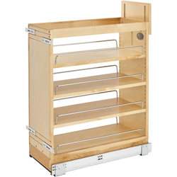 Rev A Shelf Wood Kitchen Base Cabinet Pull-Out Organizer with Blumotion Soft-Close Slides, Min. Cabinet Opening 10 Inch Width x 21-3/4 Inch Depth x 25-5/8" Height, Maple