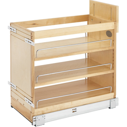 11 Inch Width Wood Kitchen Base Cabinet Pull-Out Organizer with Blumotion Soft-Close Slides for Drawer/Door Cabinets, Natural, Min. Cabinet Opening: 12" W x 22" D x 19-1/2" H