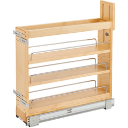 22% OFF Rev-A-Shelf Wood 4-Shelf Pull-Out Base Cabinet Organizer with Soft Close Slides, Minimum Cabinet Opening 6 Inch Width x 21-5/8 Inch Depth x 19-1/2 Inch Height, Maple/Steel 