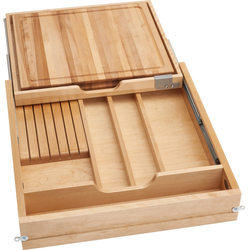 26% OFF 21 Inch Soft Close Knife and Cutting Board Drawer Kit, Natural Wood
