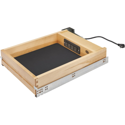 16.5 Inch Charging Drawer with Blum Drawer Slides, Natural Wood