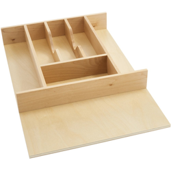 Wood Cutlery Tray Insert, 2-5/8" Height, Trimmable 8-9/32 to 14-5/8" Width x 15-3/8" to 21-31/32" Depth