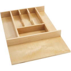  Wood Cutlery Tray Insert, 2-3/8" Height, Trimmable 8-3/4" to 14-5/8" Width x 15-1/2" to 22" Depth