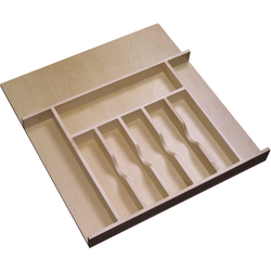 Walnut Wood Cutlery Tray Insert, 2-3/8" Height, Trimmable 14-1/2" to 21-1/8" Width x 15-1/2" to 22" Depth