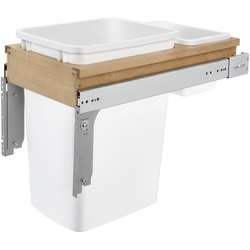 35 Quart Wood Top Mount Single Trash Pull-Out Waste Container, Cabinet Opening Width: 11-1/2", Natural
