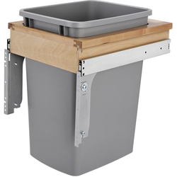 28% OFF Reduced Depth Wood Top Mount Single 1 x 35 qt Trash Pull-Out Waste Container for 12" Opening Width, 17-27/32" Height x 16-7/8 Minimum Depth, Natural