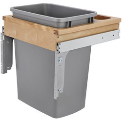 21% OFF Reduced Depth Wood Top Mount Single 1 x 35 qt Trash Pull-Out Waste Container for 15" Opening Width, 17-27/32" Height x 16-7/8 Minimum Depth, Natural