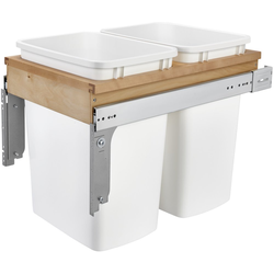 35 Quart Wood Top Mount Single Trash Pull-Out Waste Container for 1-3/4" Face Frame, Cabinet Opening Width: 14-1/2", Natural