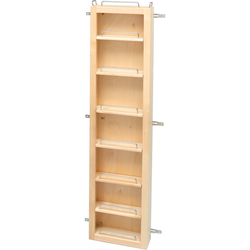12% OFF Solid Wood Door Mount Adjustable Shelf Spice Rack with Mounting Hardware, 12 Inch Width x 45 Inch Height x 4 Inch Depth, Clear Coat Maple 