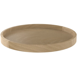 10 Inch Diameter Full Circle Single Shelf Lazy Susan with Swivel Bearing, Natural Wood