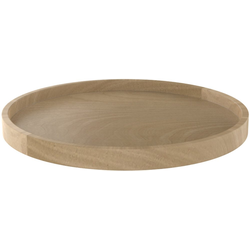 18 Inch Diameter Full Circle Single Shelf Lazy Susan with Swivel Bearing, Natural Wood