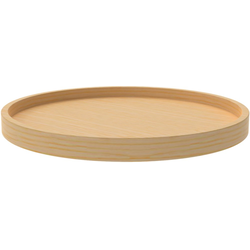 20 Inch Diameter Full Circle Single Shelf Lazy Susan with Swivel Bearing, Natural Wood