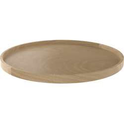 28 Inch Diameter Full Circle Single Shelf Lazy Susan with Swivel Bearing, Natural Wood