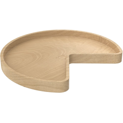 24 Inch Diameter Kidney Shape Wood Classic Single Shelf Corner Lazy Susan Only (Not-Drilled), Natural