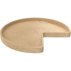 28 Inch Diameter Kidney Shape Wood Classic Single Shelf Corner Lazy Susan with Swivel Bearing and Stop, Natural