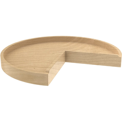 24 Inch Diameter Pie Cut Wood Classic Single Shelf Corner Lazy Susan Only, Natural