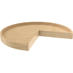 28 Inch Diameter Pie Cut Wood Classic Single Shelf Corner Lazy Susan Only, Natural