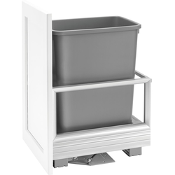 35 Quart Bottom Mount Single Trash Pull-Out Waste Container with Rev-A-Motion Slides, Min. Cabinet Opening: 11-1/2'' Wide, Silver