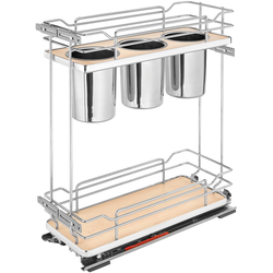 8.75 Inch Two-Tier Utility Organizer with Blum Soft Close, Maple