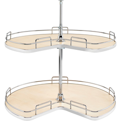 19% OFF 32 Inch Diameter Kidney Shape 2 Shelf Corner Lazy Susan Set, for 26, 32 Inch Inner Cabinet Height, Natural Maple