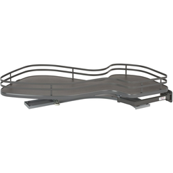 The Cloud 1-Tier Pull-Out Door Blind Corner Organizer, Blind Left, Minimum Cabinet Opening 15" Wide, 39 Inch Overall Width- Chrome/Gray