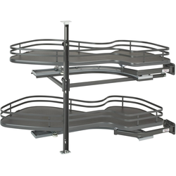 The Cloud 2-Tier Pull-Out Door Blind Corner Organizer, Blind Right, Minimum Cabinet Opening 15" Width X 24-1/2 to 30-1/4 Inch Height, Orion Gray