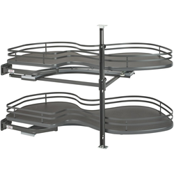 The Cloud 2-Tier Pull-Out Door Blind Corner Organizer, Blind Right, Minimum Cabinet Opening 18" Width X 24-1/2 to 30-1/4 Inch Height, Orion Gray