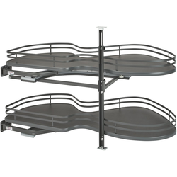 The Cloud 2-Tier Pull-Out Door Blind Corner Organizer, Blind Left, Minimum Cabinet Opening 21" Width X 24-1/2 to 30-1/4 Inch Height, Orion Gray