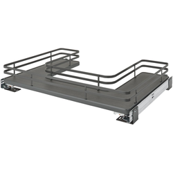 Clearance Sale U-Shaped Under Sink Soft-Close Pull-Out for 33" Width Sink Bases, Bottom-Mounted, Orion Gray Wire Frame, Textured Linen Bottom, Min. Opening: 29-11/16" Width x 21-3/4" Depth x 7" Heigh