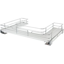  U-Shaped Under Sink Soft-Close Pull-Out for 36" Width Sink Bases, Bottom-Mounted, Chrome Wire Frame, Gray Bottom, Min. Opening: 32-11/16" Width x 21-3/4" Depth x 7" Height 