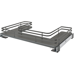  U-Shaped Under Sink Soft-Close Pull-Out for 36" Width Sink Bases, Bottom-Mounted, Orion Gray Wire Frame, Textured Linen Bottom, Min. Opening: 32-11/16" Width x 21-3/4" Depth x 7" Height
