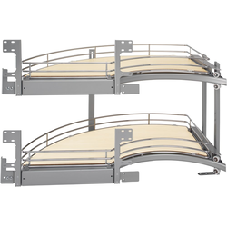 36-5/8 Inch Width The Curve Luxury Pull-Out Blind Corner Organizer, for Blind Right Corner Cabinet, Chrome/Maple